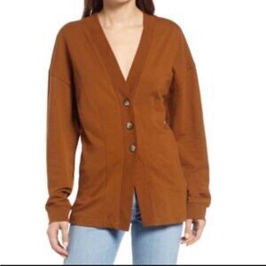 Open Edit Brown Boyfriend Cardigan XL